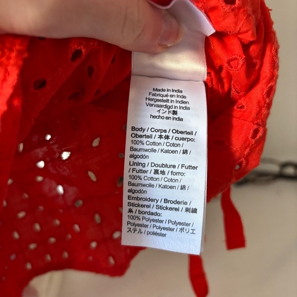 J Crew Orange Eyelet Wrap Tie Top - Picture 5 of 5